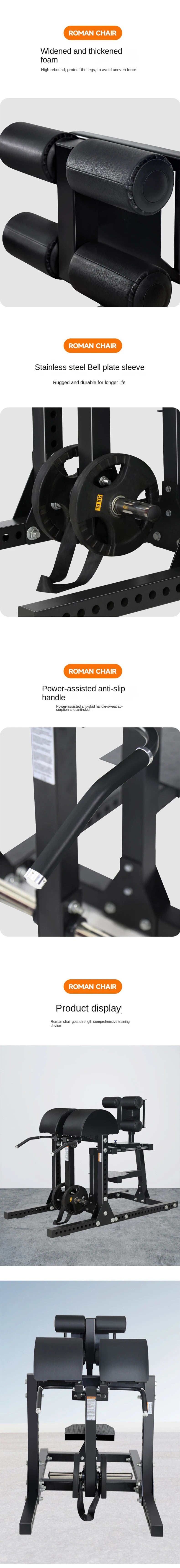 Commercial Grade GHD Machine, Adjustable Glute Ham Developer for Core & Back Training, Heavy Duty Roman Chair Hyperextension Ben